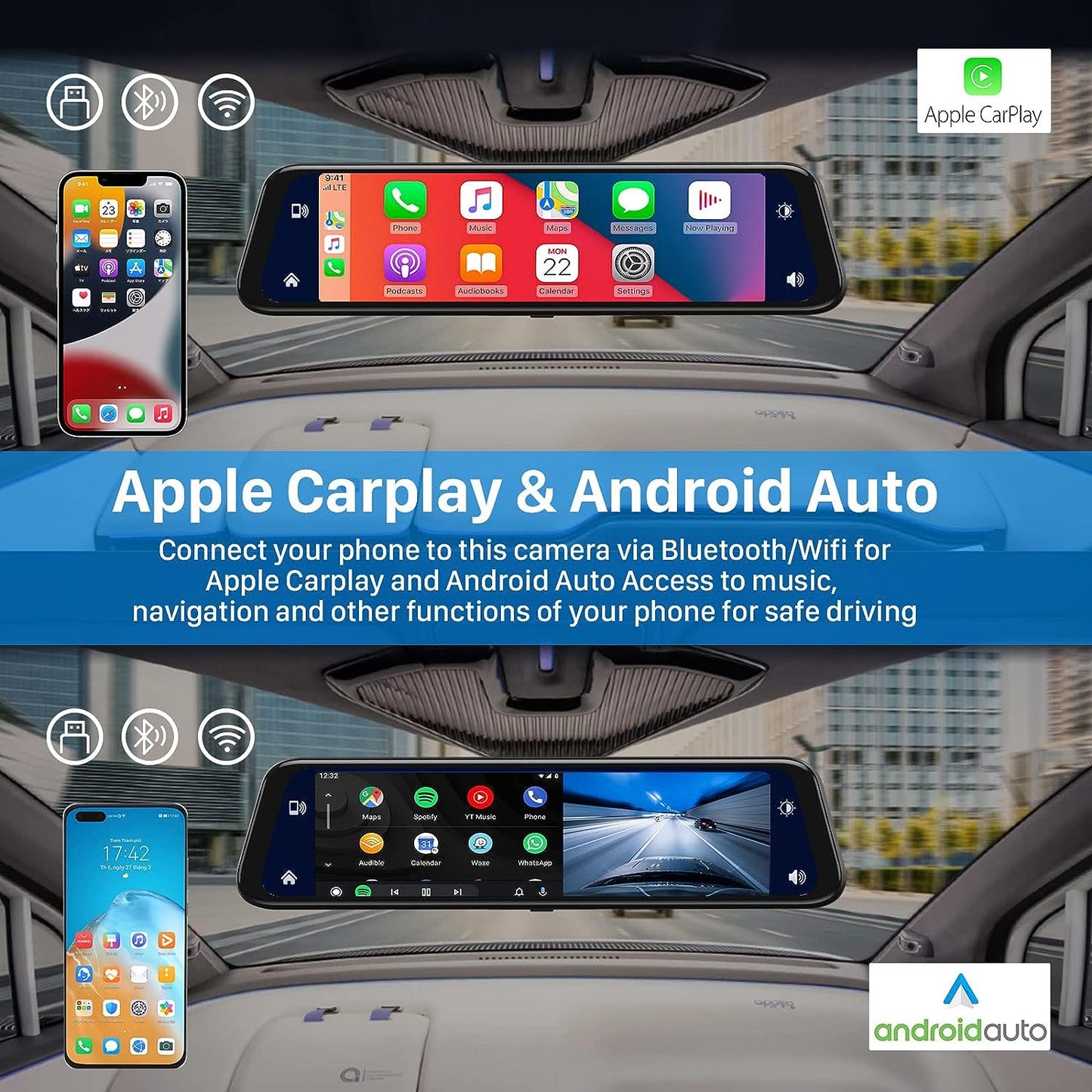 DashPlay™ - 4K CarPlay Dashcam Mirror